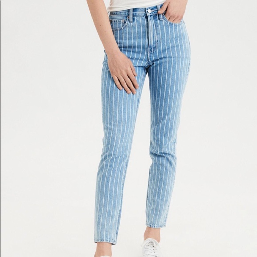 AE Striped Mom Jeans NWOT